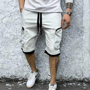 Short élégant et confortable pour hommes Short décontracté de gymnastique coupe relax et slim à motif uni pour hommes - Product Image 2