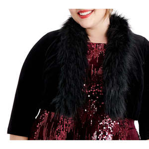 Giacca Shrug in Velluto Plus Size da Donna Jessica Howard in Nero Taglia X-Large - Product Image 3