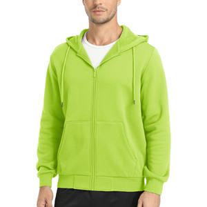 Sudadera con capucha de punto de algodón 100% de gran tamaño para hombre, diseño de cremallera pesada, estilo Hip Hop para otoño, ropa de calle, sudaderas con capucha para hombre - Product Image 2