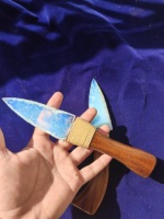Superventas Piedra Natural curación ópalo opalita flecha puntas de flecha cuchillo de madera indio estilo antiguo cuchillo de madera de ópalo asequible