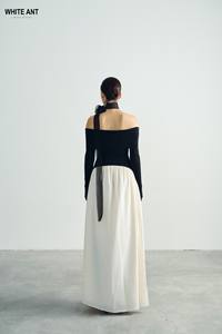 Tissu écologique 70% Ten-cel 30% laine Sexy élégant à manches longues robes femmes fabricants originaux & Design DMPSEY DRESS - Product Image 5