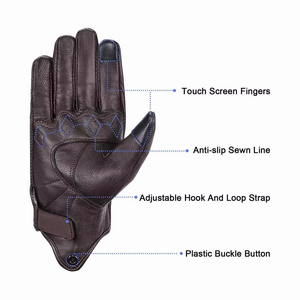 Meilleurs gants de moto tout-terrain en cuir entièrement personnalisés pour hommes, pour la course, le sport, coupe-vent, arrivée 2026 - Product Image 6