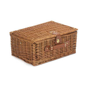Blue Tweed Fitted <b>Wicker</b> Picnic Basket Elegant Picnic Mat - Product Image 5