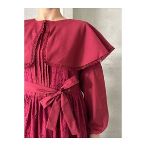 Abito Casual con collo a mantella con dettaglio in pizzo - Product Image 3