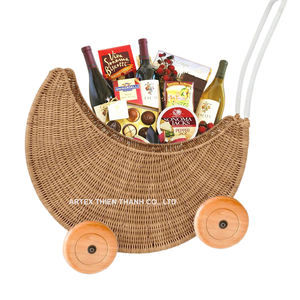 Recién llegado, cochecito de luna creciente, ratán, Luna única, cesto de Ramadán, cesta de regalo Eid de mimbre para Gergean - Product Image 5