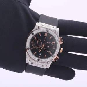 Montre de luxe en diamant à cadran noir VVS Moissanite Bracelet en acier inoxydable analogique japonais de haute qualité Hip Hop Antique édition limitée - Product Image 3