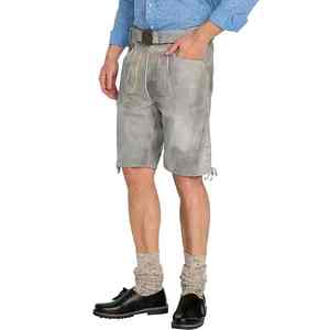 2025 bávaro Oktoberfest hombres cuero genuino Lederhosen gris claro transpirable verano-amigable más Popular antiguo alemán - Product Image 6