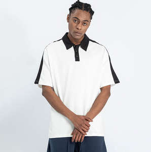 Colección de verano 2025 para hombres, venta al por mayor de fábrica, polos holgados, camisetas de polo informales de punto para hombres - Product Image 6