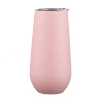 180ml Doppelwandiger 6oz 18/8 Edelstahl Umweltfreundlicher Anpassbarer Wein-Tumbler Eierförmiger Reisebecher mit Schiebedeckel 6-12 Stunden