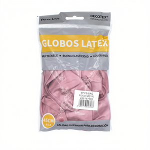 Palloncini in Lattice Decotex 45cm Rosso Metallizzato, Confezione da 6 Pezzi per Decorazioni Festa - Product Image 2