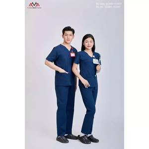 Ensemble de blouses médicales unisexes FMF WFX-CVC en tissu 52% coton, 45% polyester, 3% élasthanne, avec détection d'aiguilles, fabrication vietnamienne, en stock - Product Image 4