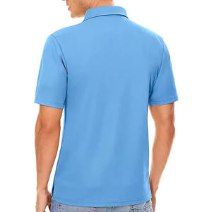 2025 nueva moda patrón sólido para hombre para Polo transpirable de punto ropa informal de manga corta antiarrugas hecho en Pakistán - Product Image 4