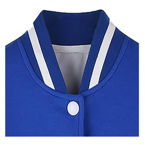 Veste universitaire sur mesure en gros d'usine, conception OEM, respirante, coupe-vent, haute qualité, broderie masculine, patch frontal en cuir véritable - Product Image 2