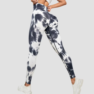 Conjuntos de Yoga sin costuras para mujer, conjunto de ropa de gimnasio con tinte de corbata, mallas de cintura alta para entrenamiento, mallas deportivas con tinte deportivo para mujer - Product Image 5