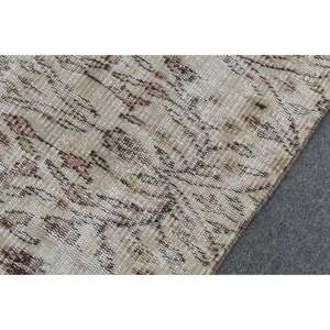 Alfombra Vintage de 2.9x6.2 pies, Alfombra Turca, Alfombra Oriental Blanca de Lana - Product Image 5