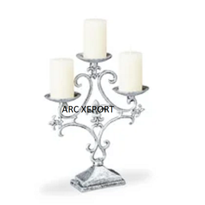 Portavelas de decoración de plata de diseño antiguo, portavelas grande de Metal de calidad superior, Juego de 2 candelabros, accesorio de iluminación - Product Image 5