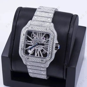 41mm Luxe Entièrement VVV Moissanite GRA Diamant Glacé Montre Hip Hop Buss Quartz Mouvement Squelette Antique Acier Inoxydable Verre - Product Image 4