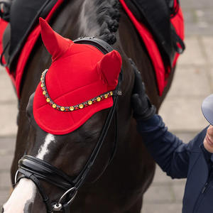 Bonnet d'oreille pour cheval de fabrication pakistanaise de qualité supérieure, léger, respirant, lavable, voile anti-mouches en crochet, parfait pour l'équitation élégante - Product Image 4