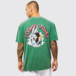 T-shirt délavé à l'acide 100% coton Style streetwear vintage Logo personnalisable Respirant Écologique Devant vierge Direct usine - Product Image 6