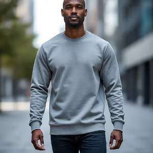 Oversize Sweatshirts <b>Men's</b> Polyester Fleece Stone <b>Wash</b> Sweat Shirts <b>Men</b> Crew Neck Long Sleeve Sweatshirts <b>Mens</b> - Product Image 1