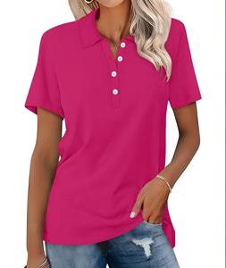Good Quality Summer New Style Women's Short Sleeve <b>Polo</b> Shirts Casual <b>Ladies</b> Lapel Tees Fashion Slim Female Embroidery Logo Tops - Product Image 3