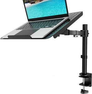 Bras de moniteur de <span class=keywords><strong>support</strong></span> de bureau <span class=keywords><strong>pour</strong></span> 1 ordinateur <span class=keywords><strong>portable</strong></span> entièrement réglable capacité de 22 lb avec <span class=keywords><strong>support</strong></span> de plate-forme de refroidissement ventilé - Product Image 1