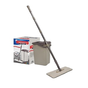 Modern Household Flat <b>Mop</b> Set Aluminum with Absorbent Squeeze Bucket for Convenient <b>Floor</b> Cleaning - Product Image 3