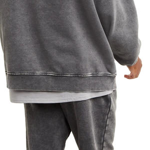 Sweat-shirt à capuche pour homme en coton délavé, surdimensionné, streetwear personnalisé, vêtements vintage pour homme, sweats à capuche 100% coton respirant - Product Image 2