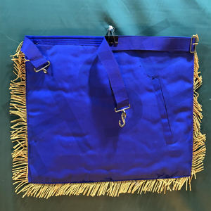Delantal Masónico Azul y Dorado de Alta Calidad, Delantal de Logia Bordado a Mano con Flecos Dorados para Maestro Masón - Product Image 2