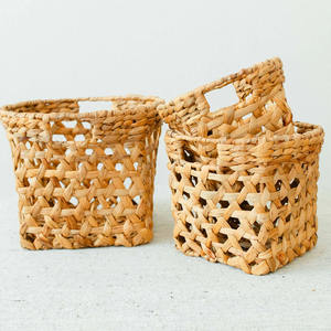 Handwoven Water Hyacinth <b>Basket</b> <b>Storage</b> and Decorative Functional Addition Wholesale Handicraft - Product Image 2