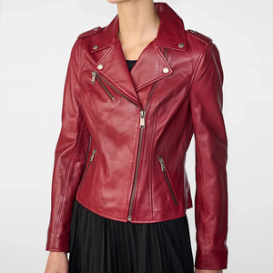 Chaqueta de Motociclista Acolchada de Piel de Oveja Personalizada para Mujer, Estilo con Cremallera, Ropa Exterior de Moda para Motocicleta de Alta Calidad, OEM, ODM, Marca Privada - Product Image 1