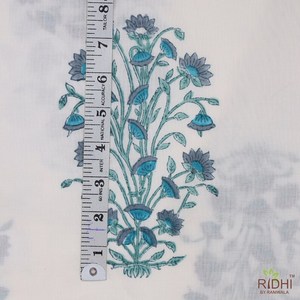 RIDHI 100% tela de algodón puro Yard Teal Cerulean & Stone Blue Indian Block impreso para cortinas almohadas bolsas artesanías - Product Image 2