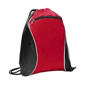 Venta al por mayor de alta calidad cordón cremallera mochila bolsa deportes gimnasio escuela cordón bolsas con bolsillos - Product Image 1