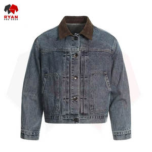 บริการผลิตเสื้อแจ็คเก็ตยีนส์ผู้ชายแบบ OEM และ ODM ลายเรียบ สวมใส่สบาย เสื้อคลุมแฟชั่น - Product Image 2