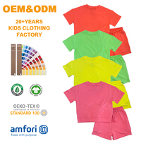 Ensemble de vêtements pour enfants en coton de bambou, ensembles de vêtements pour fillettes, shorts et t-shirt personnalisés, vêtements pour enfants écologiques