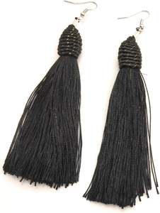 Boucle d'oreille en soie de luxe de fabricant fait main de couleur personnalisée pour la fête de mariage boucle d'oreille de mode boucle d'oreille en soie de haute qualité - Product Image 4