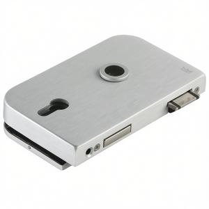 DORMA-GLAS Junior Glass <b>Door</b> Lock Office Supplies <b>Light</b> Alloy with Silver Anodized Profile Cylinder DIN Left - Product Image 3