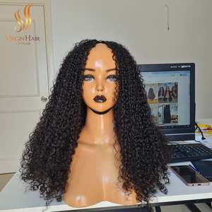 Venta al por mayor 13x4 HD para encaje Frontal crudo cutícula alineada vietnamita Remy Peluca de pelo sin pegamento para Pixie rizado cabello humano de alta calidad - Product Image 1