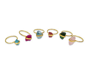 Bagues en argent Sterling 925 plaqué or fait à la main avec pierres précieuses naturelles et à la mode - Product Image 4