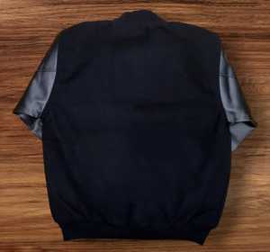 Wholesale Custom Logo Varsity Jacket Stand Collar Front Logo Position Genuine Leather Custom Colors Stylish Winter Unisex Coat - Product Image 6