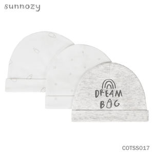 หมวกเด็กอ่อน RTS 3 ชิ้น ผ้าฝ้ายออร์แกนิค สีพื้นเรียบ 0-6 เดือน ใช้กลางแจ้ง คุณภาพสูง ปรับแต่งได้ หมวกเด็กแรกเกิด หมวกฤดูร้อนสำหรับเด็กทารก - Product Image 3