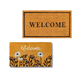 Natural Fiber Coconut Coir WELCOME <b>MATS</b> RUGS with PVC Handcrafted in Vietnam, Various Sizes, Custom Designs - Product Image 1