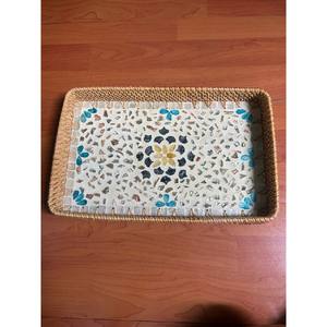 Plateau en rotin tissé en gros avec motif décoratif pour table à manger, Vietnam - Product Image 2