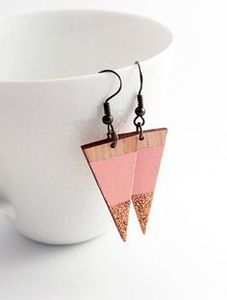 Colorful Jewelry's Hot Gold Foil Black White Resin <b>Heart</b> Shape Earrings Square Geometric <b>Wooden</b> Resin Drop Earrings Angel - Product Image 6