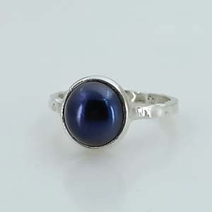 Handmade 925 Sterling <b>Silver</b> Freshwater Black Pearl <b>Statement</b> <b>Ring</b> Boho June Birthstone Jewelry Perfect Gift - Product Image 4