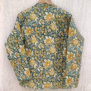 Chaquetas de estilo bohemio con estampado de bloques, chaquetas acolchadas de algodón Floral Vintage, pantalones cortos bohemios hechos a mano de peso ligero para regalo de mujer - Product Image 4