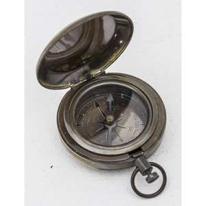 Boussole du milieu du siècle Articles Nautica Boussole Vintage décorative Poids lourd Prix raisonnable Boussole en laiton fabriquée en Inde - Product Image 3