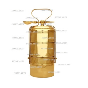 Caja Tiffin de almuerzo de cobre y latón de la más alta calidad, caja Tiffin de tamaño personalizado de forma redonda hecha a mano para gran oferta - Product Image 2