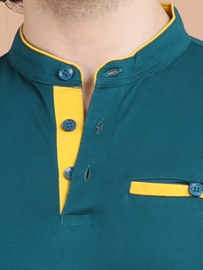 Stylish Mandarin Collar Half Sleeve 100% Cotton Quick Dry Breathable <b>T</b>-<b>shirt</b> Comfort Casual Wear for Men Everyday & <b>Office</b> Use - Product Image 3