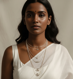 Collier à maillons minimaliste multicouche en argent 925 plaqué or rhodié moderne Pendentif mode de haute qualité pour le quotidien des femmes - Product Image 3